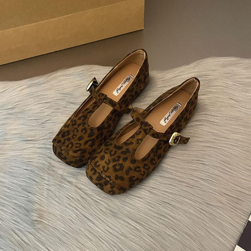 Fashion Fashion Buckle T-Strap Ladies Flats With Shoes Spring Summer Female Shallow Footwear Square Toe Women Mary Janes Flats Shoes