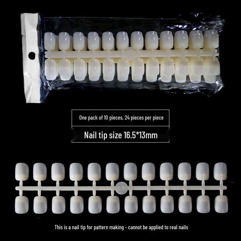 

Japanese Short Square-Round Nail Art Practice Tips, High-Transparency Single Numbers, Color Chart Display for Salons