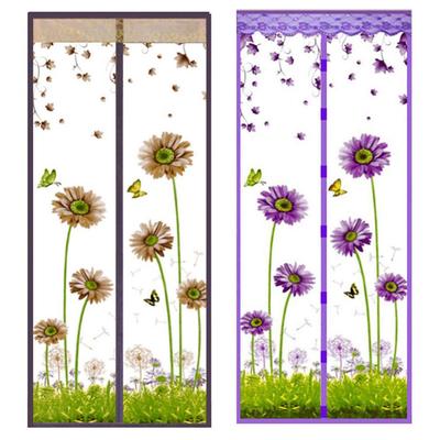 Blomma Fjäril Sommar Magnetisk Fönsterdörr Anti Myggnät Gardin