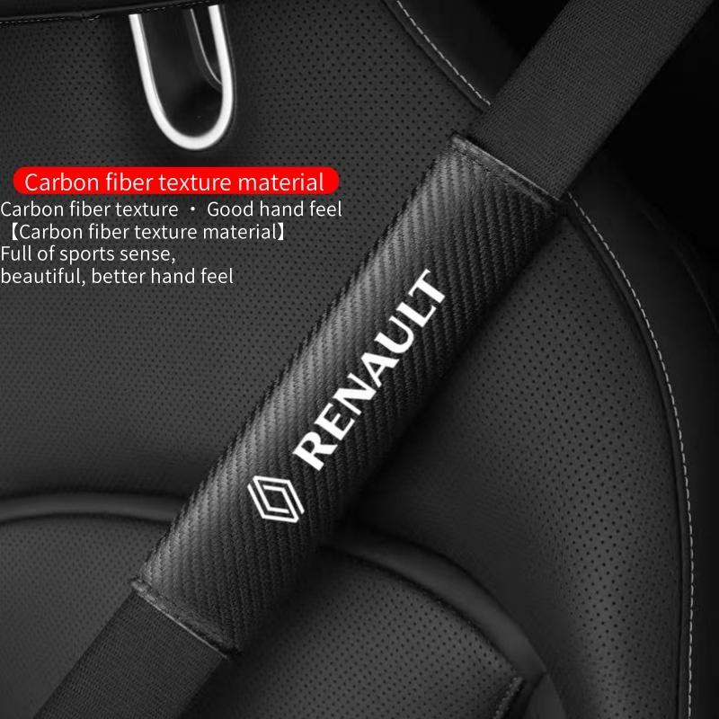 Hub Caps 2Pcs Car Seat Belt Shoulder Covers Carbon Fiber Safety Belt For Renault Megane 2 3 Twingo Clio Talisman Captur Sandero 