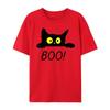 Cute Cartoon Letter BOO Print Pattern Fashionable Casual Short Sleeved Round Neck Womens Tshirt