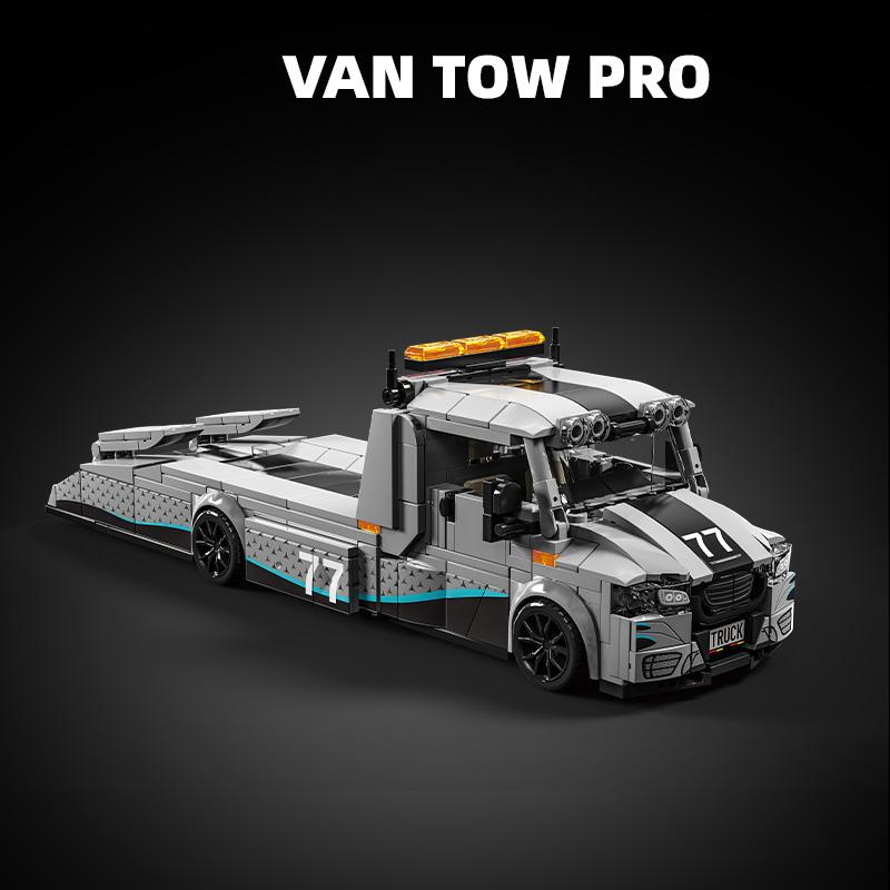 City Series 8-Grid Sprinter Trailer Assembly Model Building Blocks Rescue Vehicle  Educational Toy Car Transport Vehicle