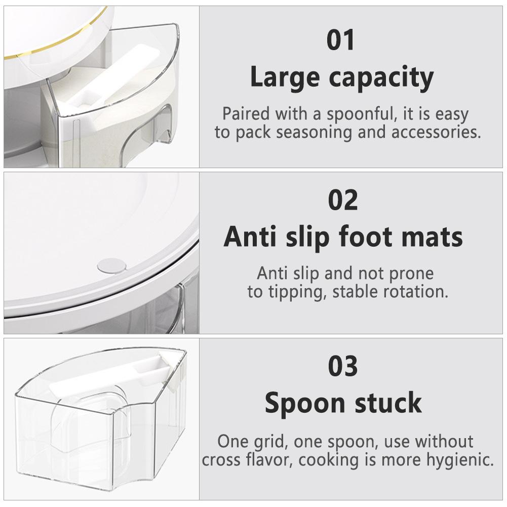 Rotating Spice Storage Holder Large Capacity Spice Storage Case Kitchen Supplies