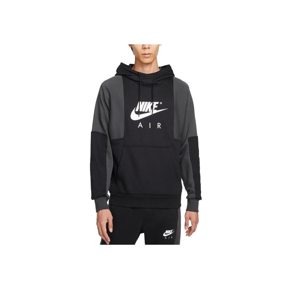 Nike Color Block Letter Print Long Sleeve Hoodie Men Tops Black DD6383-010