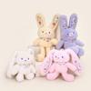 1Pcs Creative Ear Pulling Bunny Pendant 30Cm Cute Pull-Out Rabbit Plush Toy Keychain Bag Charm Decor Kids Stress Relief Gift