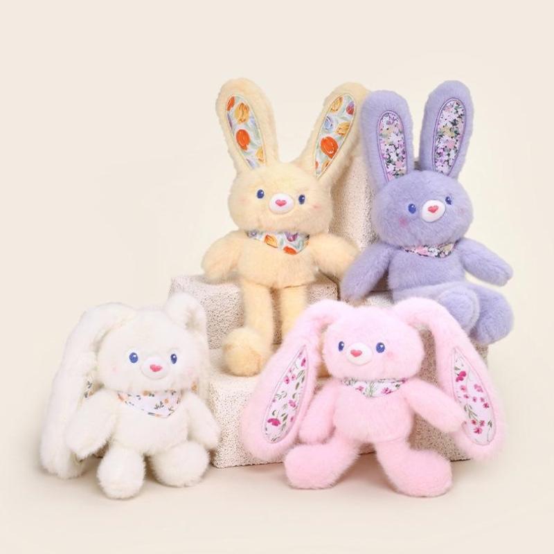 1Pcs Creative Ear Pulling Bunny Pendant 30Cm Cute Pull-Out Rabbit Plush Toy Keychain Bag Charm Decor Kids Stress Relief Gift