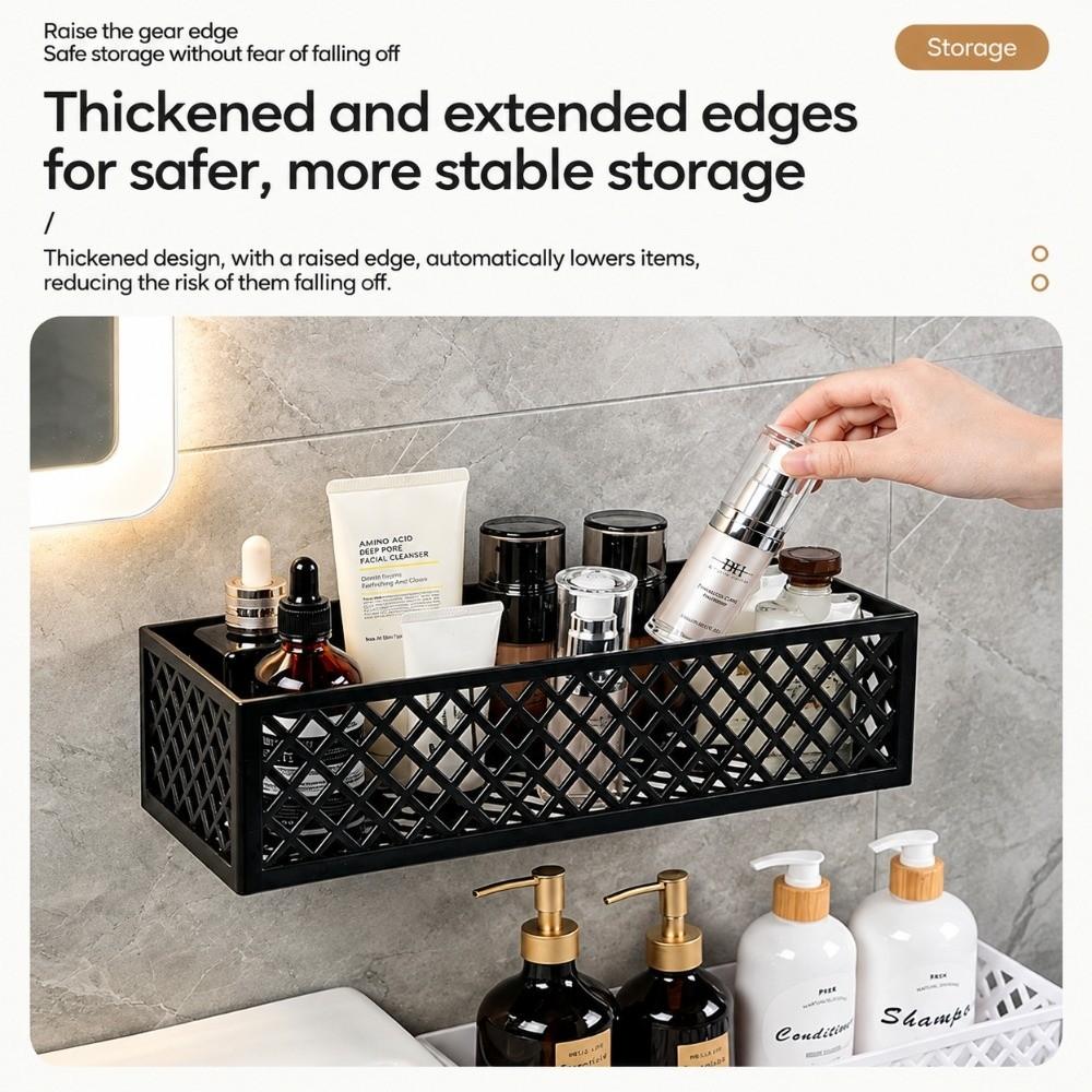 Black White Color Bathroom Organizer Raised Bracket Bathroom Storage Holder Sink Countertop