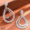 Europe and America Exaggerated Vintage Metal Waterdrop Earrings for Women Girls Double Layered Long Earrings Chunky Jewelry Gift