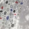 Elegant Silver Butterfly Frame Border Nail Art Stickers Hearts Stars Moon Feather Metal Self Adhesive Decoration Manicure Decal