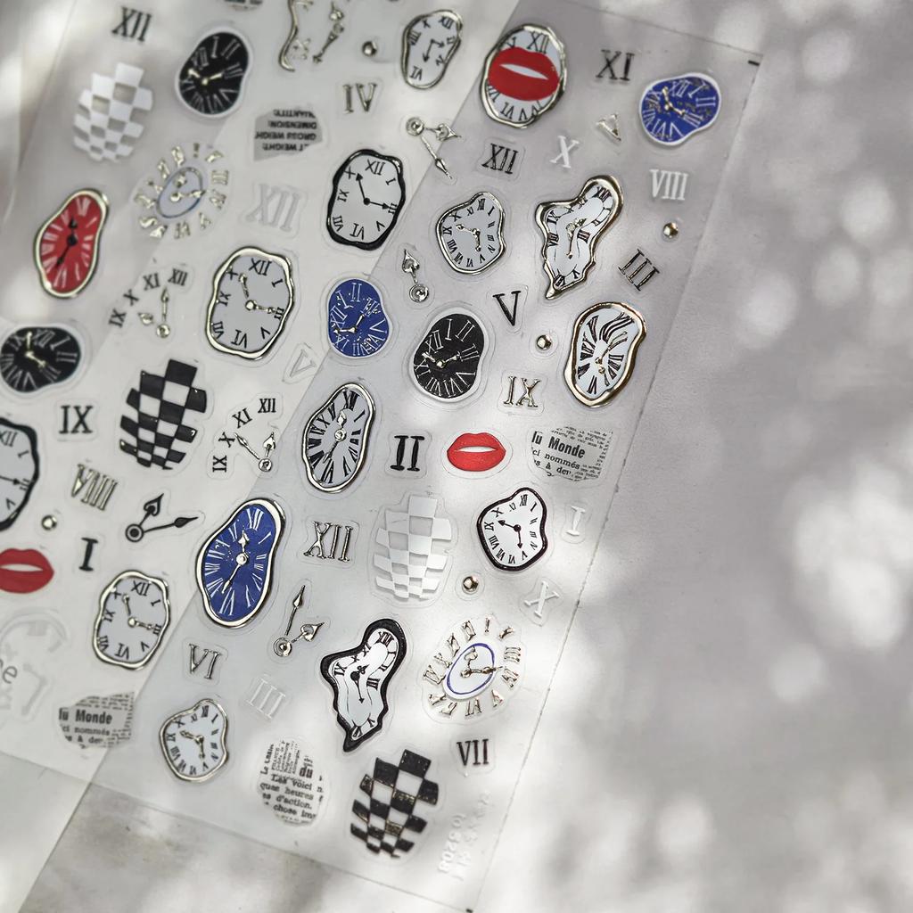Elegant Silver Butterfly Frame Border Nail Art Stickers Hearts Stars Moon Feather Metal Self Adhesive Decoration Manicure Decal