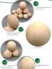 Handcrafted Solid Wood Balls: Round Wooden Beads Without Holes, Small To Large (1-9CM), Assorted Colors.