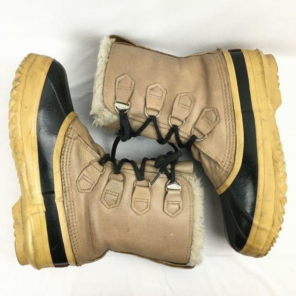 SOREL Vintage Canada Snow Boots Lined Beige size 25.0 Men's(USED)