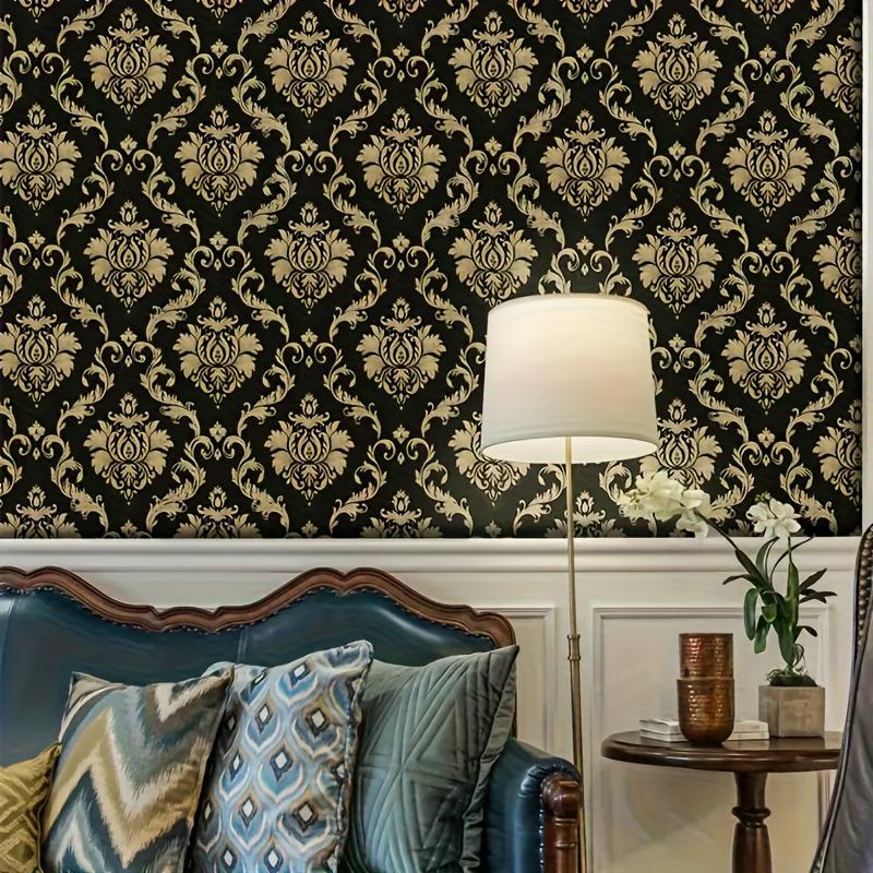 1 Roll Waterproof European Wallpaper Self Adhesive Flower Pattern for Hotel Bedroom Dormitory Home Wall Decor