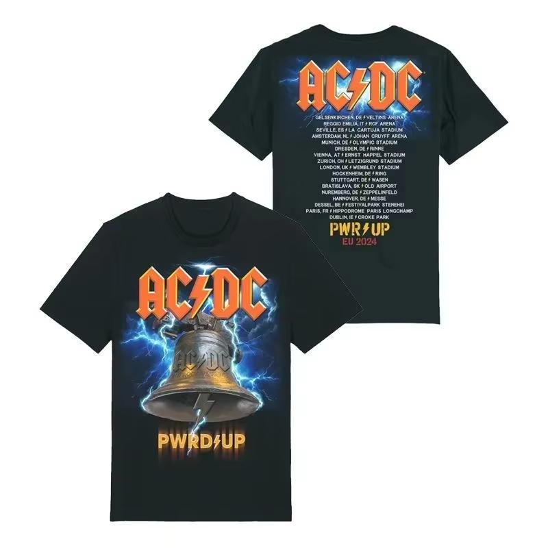 

Summer 2025 New ACDC T-shirts Cotton T-shirts Hip Hop Rock Short Sleeved Brand Men Women T-shirts High Quality Tops Streetwear S