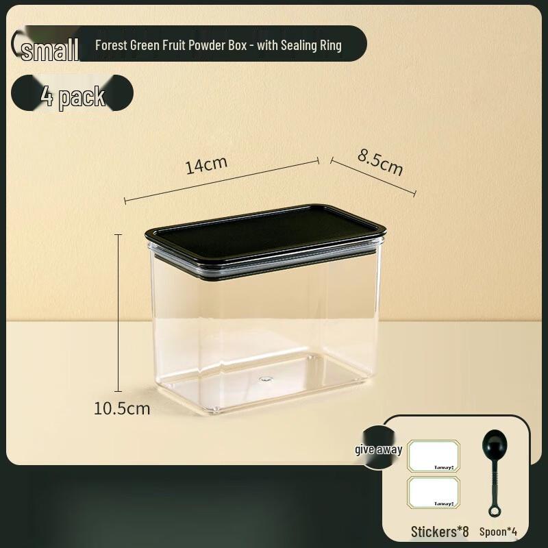 Small Green Plastic Ingredient Storage Boxes (4-Pack)