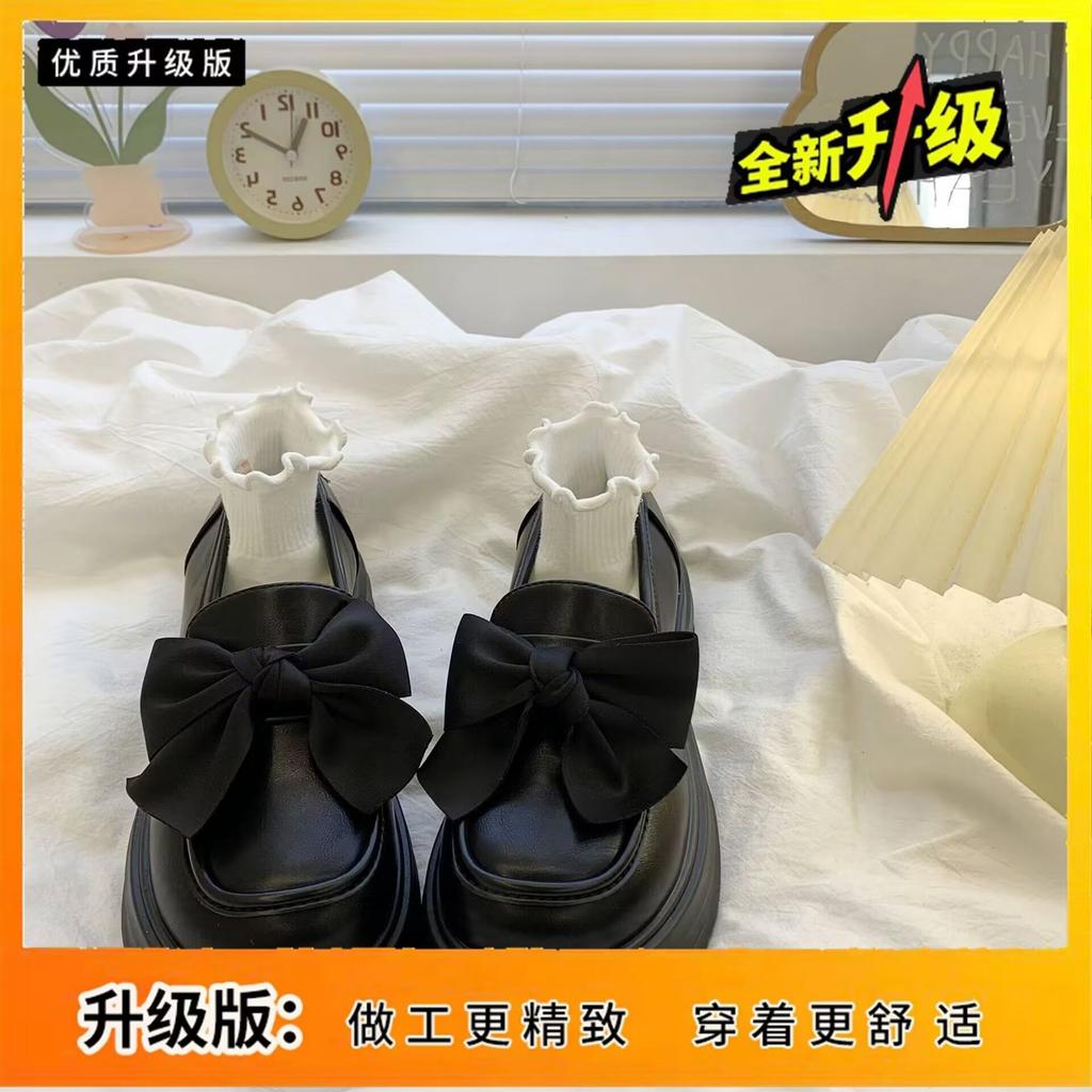 34-42 Platform Loafers Women's 2025 Autumn and Winter New Shoes Retro British Style Platform Heightening Small Leather Shoes