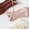 Seamless Toe Ruffle Bow Socks Cotton Material Baby Girls Socks Cotton Mid Calf Socks  Spring Season