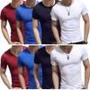 Slim Fit T-Shirt for Men Short Sleeve V Neck T-Shirt Casual Summer Classic Basic Tee Top