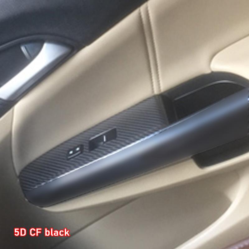 Car Styling Black Carbon Decal Car Window Lift Button Switch Panel Cover Trim Sticker 4 Pcs/Set For Honda Accord 8 2008-2013