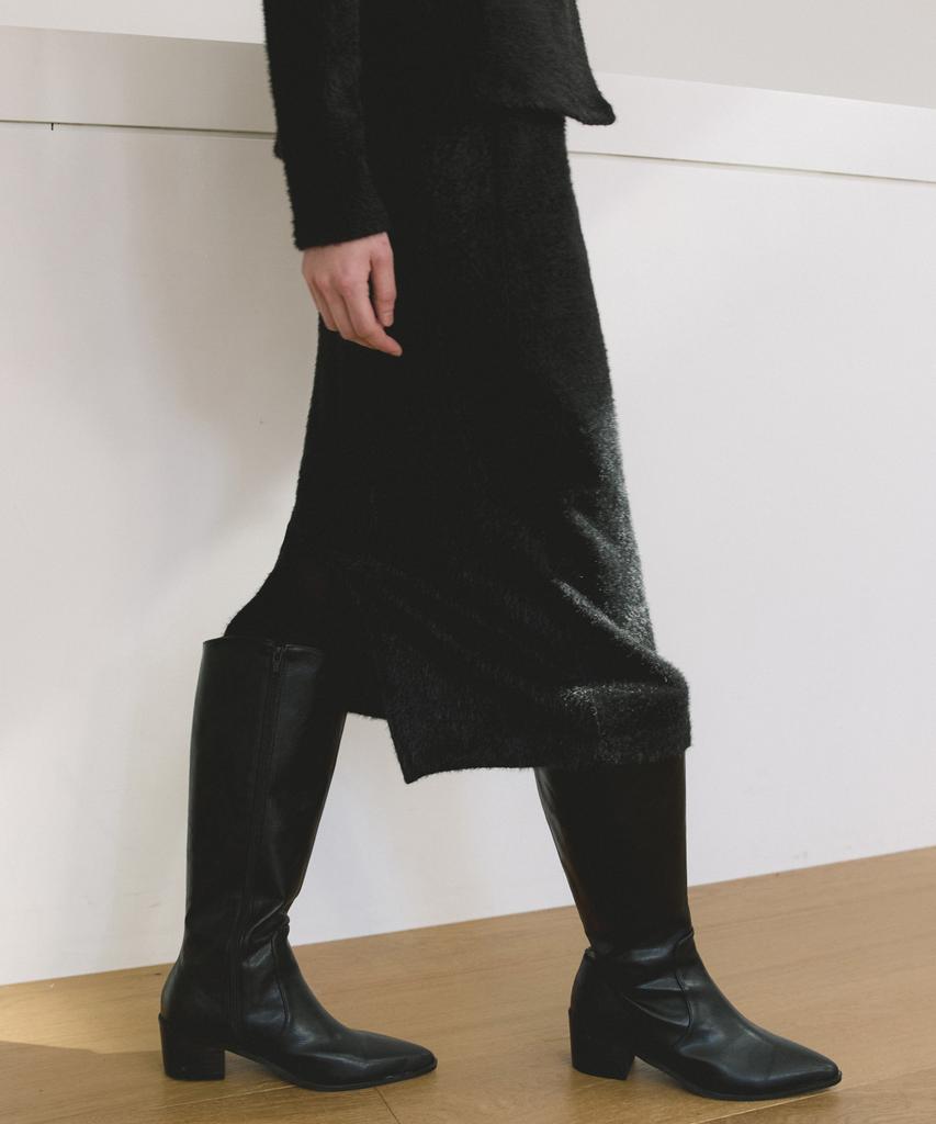 REORG Coc Puppy Back Slit Skirt Black