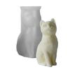 Easy to Clean Silicone Candle Mold Soap Moulds Sitting Cat Shape Resin Project Moulds Silicone Texture for Candle