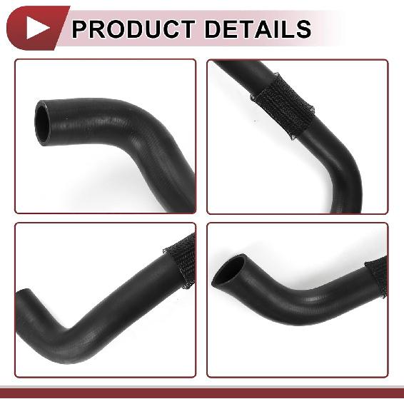 1 Pcs Radiator Coolant Hose for Toyota Solara 3.3L V6 GAS 2004-2008 Lower Heater Hose No.1657220080 Black Rubber