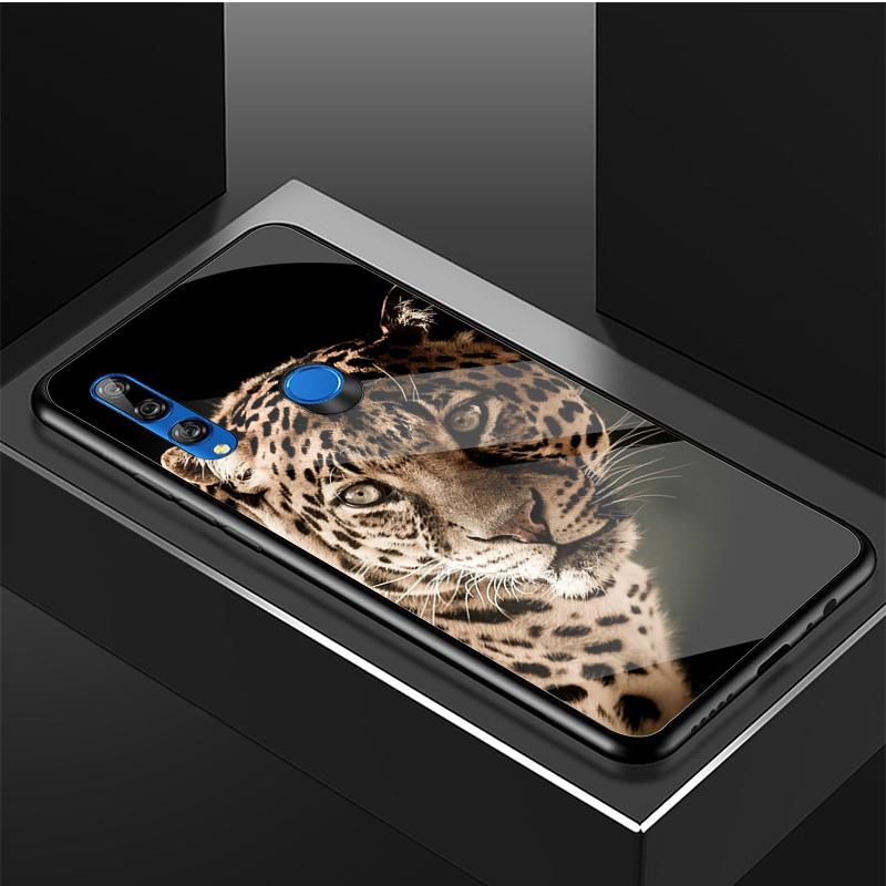 Jaguar Handyhülle aus gehärtetem Glas für Huawei honor 8X 9 10i 20i 20Lite 20Pro 30 Pro Cover Shell