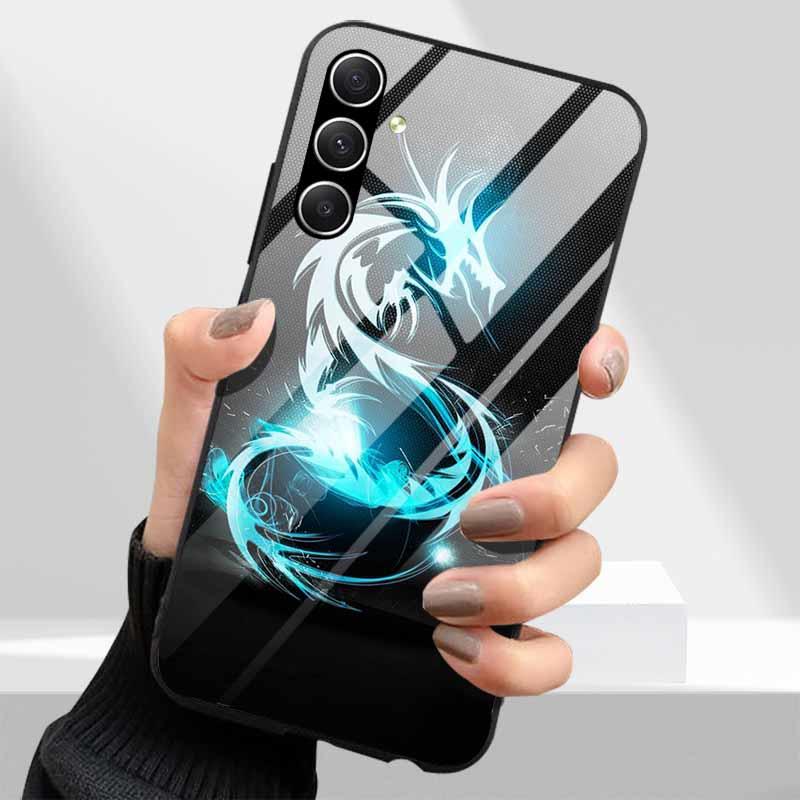 Tempered Glass Phone Cases for Samsung Galaxy A54 A14 A24 A34 Cover Hard PC Back Shell For M54 A15 A25 A55 5G A04s M23 M52 A 54