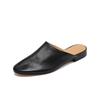Fashion 2025 New Genuine Leather Low Heels Round Toe Slippers Women Natural Leather Casual Slippers Female Daily Walk Mules Slippers