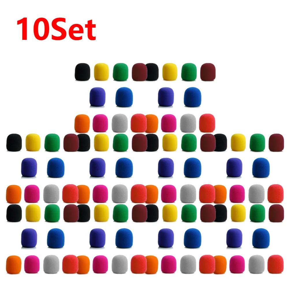 100/10PCS Mic Sponge Covers 10/1Set Anti-Spray Karaoke DJ Mic Foam Protective Sleeves 10 Colors Wireless Microphone Pop Filters