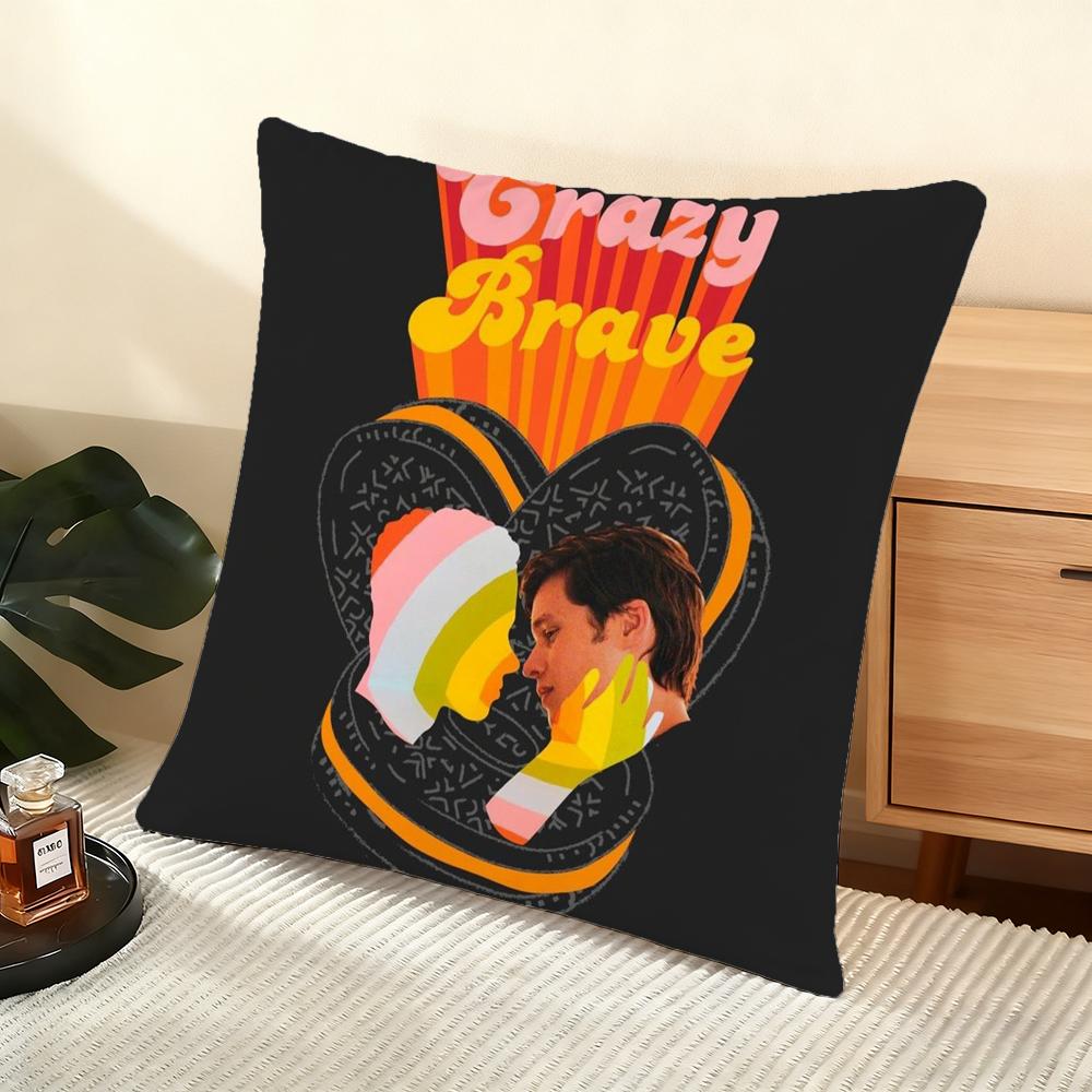 Love Simon Gay Movie Cushion Cover Silky Short Plush Home Sofa Cushion Cover - Invisible Zipper Home Decoration