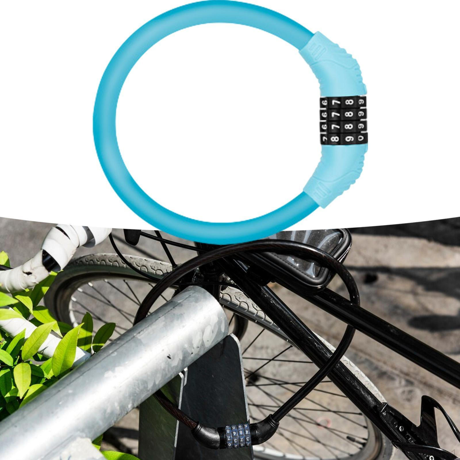 

Велосипедный тросовый замок Противоугонный 4-значный пароль Комбинация велосипедных аксессуаров синий