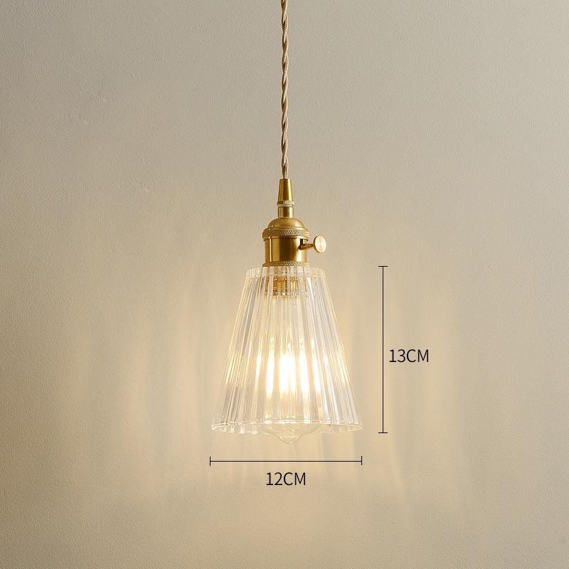 Französische Romantik Wabi-Sabi Kupfer-Pendelleuchte - Retro Japanisches Glas für Schlafzimmer, Balkon oder Flur