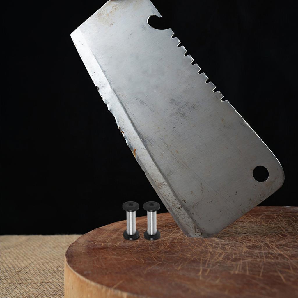 2Pcs Stainless Steel Spindle Pins for Knife Handle Assembly Heavy Duty Screw Rivets Knife Maker Fastening