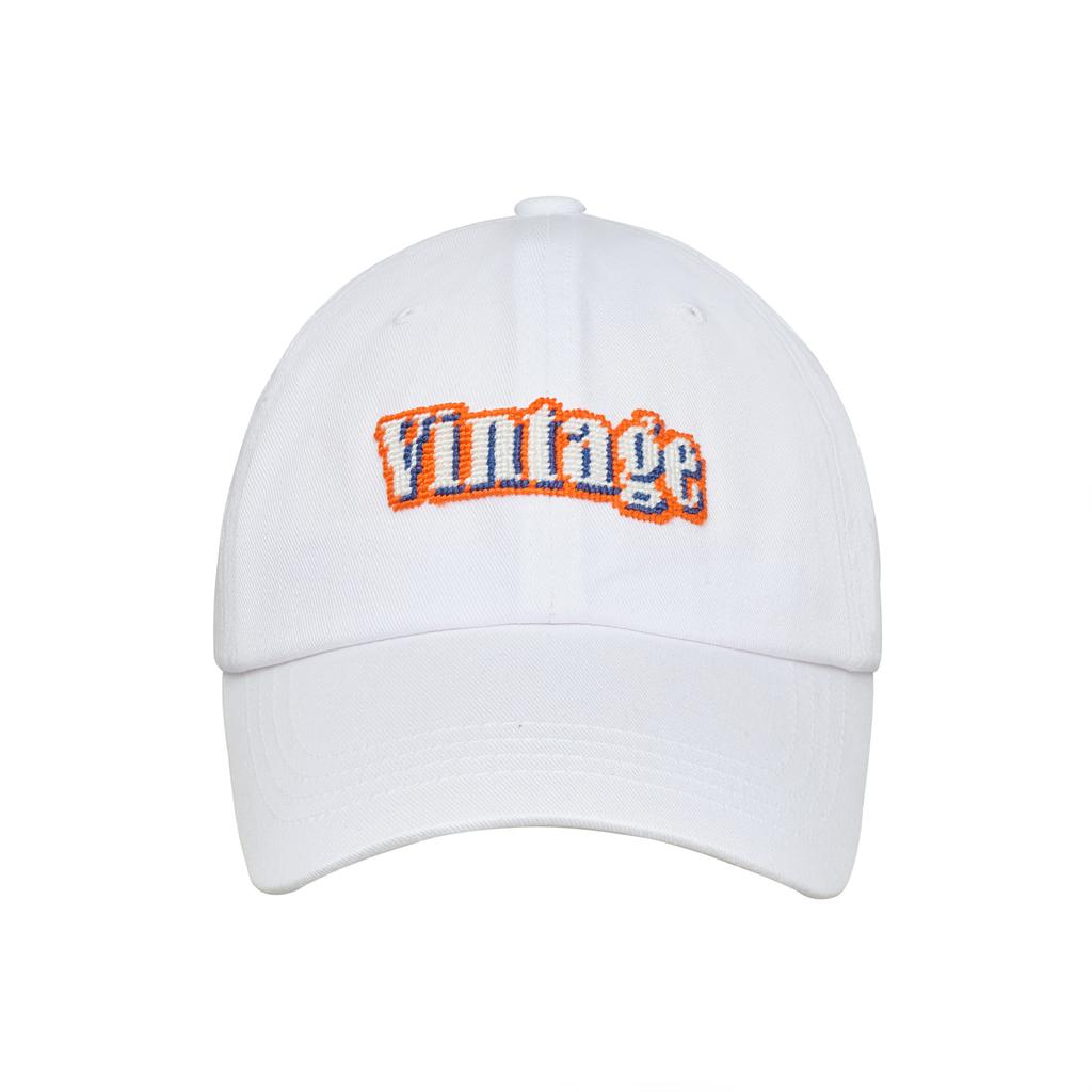 LOLONG Vintage Needlepoint Hat (White)