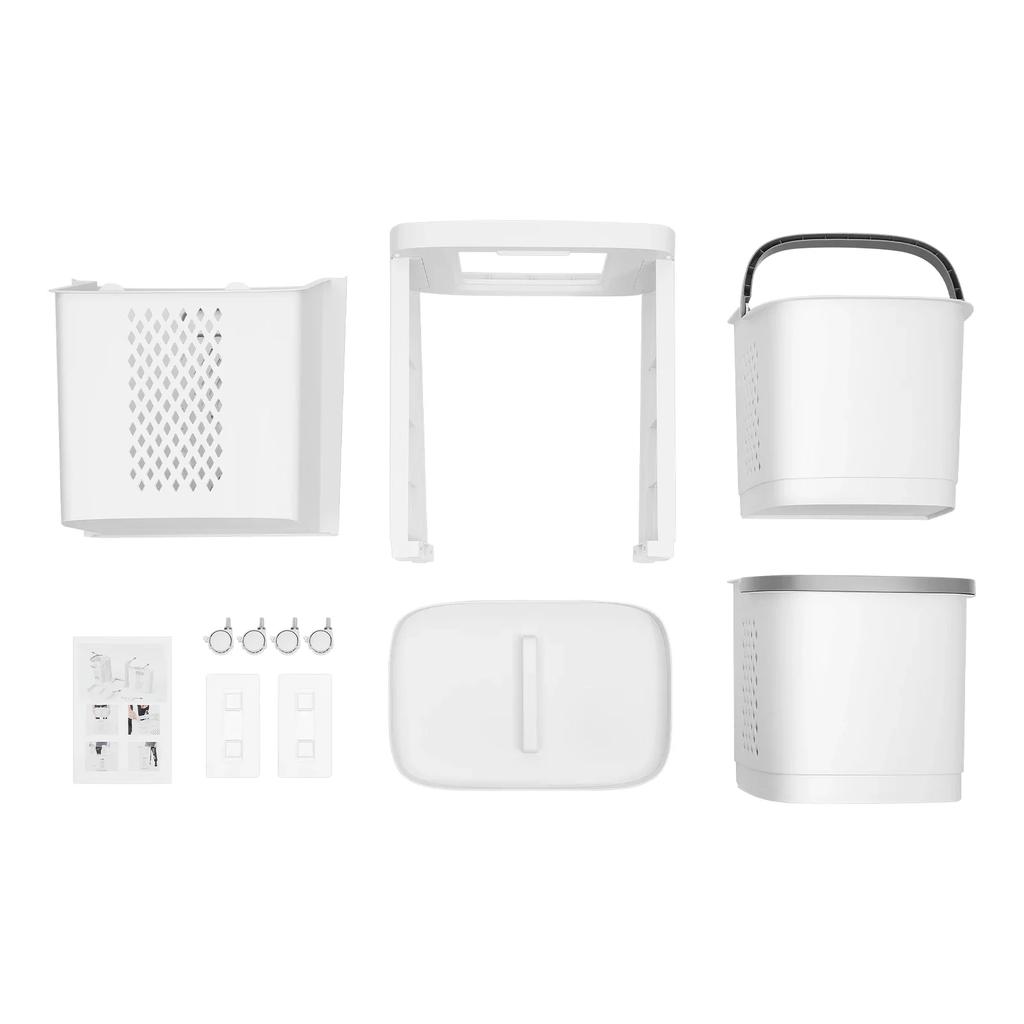 2-Tier Modern Rolling Laundry Hampers, Space-Saving Removable Clothes Hamper Organizer, for Bedroom, Laundry Room, Bathroom