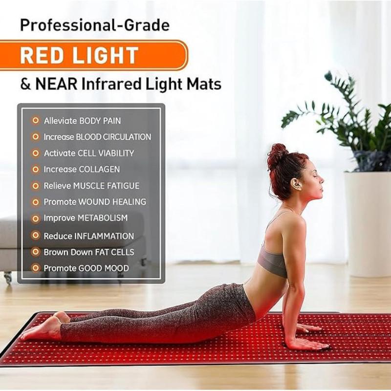 1280 Stück LEDs Rotlichttherapie-Matte Ganzkörper Schmerzlinderung Physiotherapiegeräte Professionelle Rotlicht- und Nahinfrarotlicht-Matten