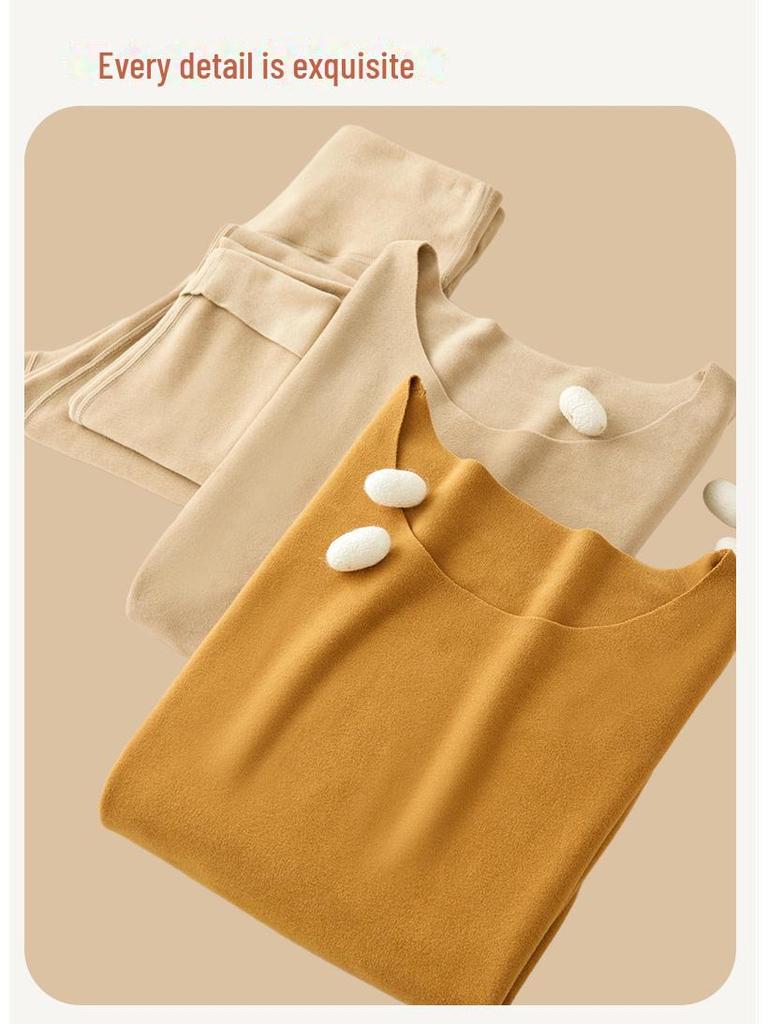 Seamless Thermal Fleece One-Piece Suit for Women: Self-Heating, Thickened Winter Innerwear