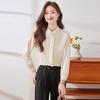 Women's French Style Long-Sleeve Chiffon Blouse
