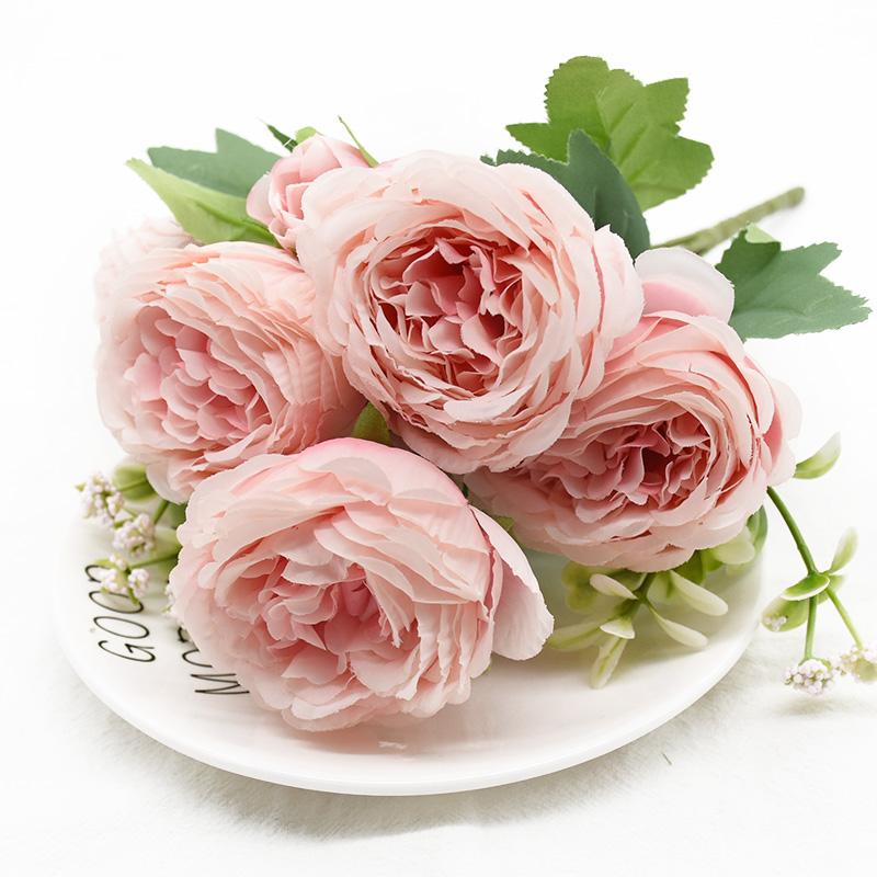 

Artificial Flower Peony Bouquet Home Room Decoration Wedding Diy Festival Indoor Furnishings Scrapbooking Bonsai Gifts Accessori 1pc