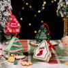 Christmas Supplies Christmas Tree Shape Tin Gift Box Cartoon Printed Tinplate Boxes Candy Storage Containers For 2025 Xmas Decor