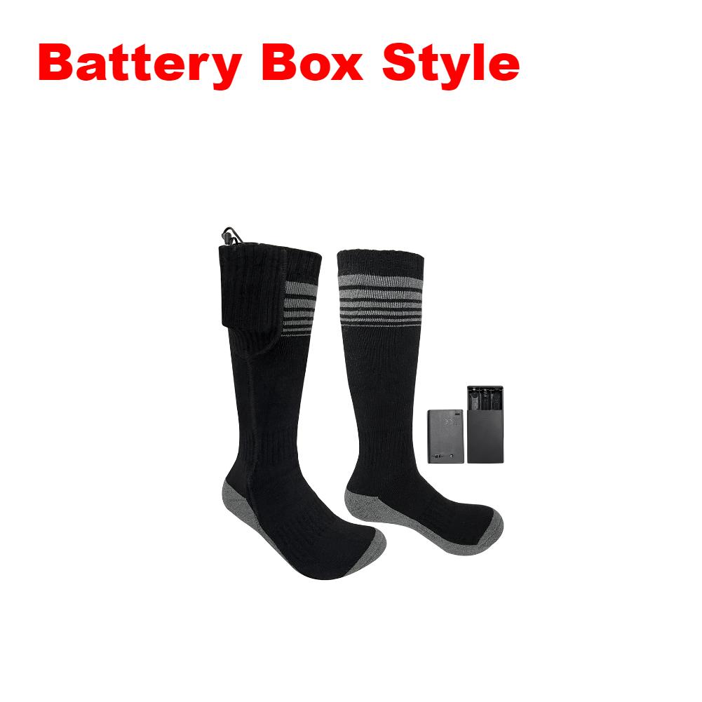 Electric Winter Heating Socks Anti-Cold Thermal Heated Socks Skiing Winter Heated Long Socks For Winter Outdoor Camping Skiing