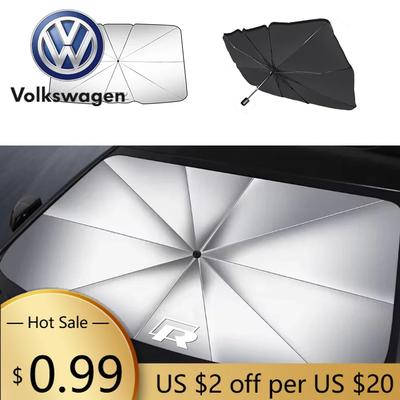2026 Novo Para Carro VOLKSWAGEN VW Guarda-sol Guarda-chuva Acessórios de Proteção para Para-brisa Interior do Carro Para Volkswagen Tiguan Bora POLO