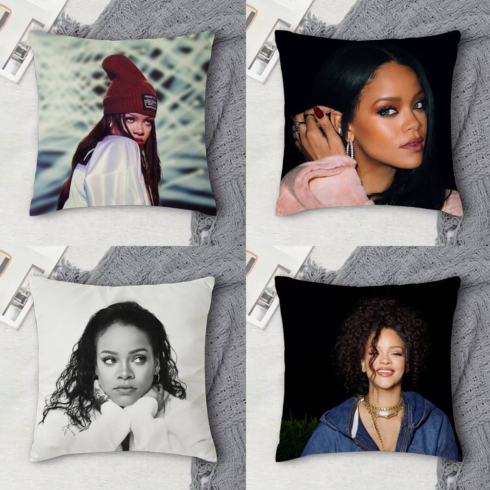 RRihanna Doublesided Printed Square Decorative Cushion Cover for Sofa Living Room Home Decor