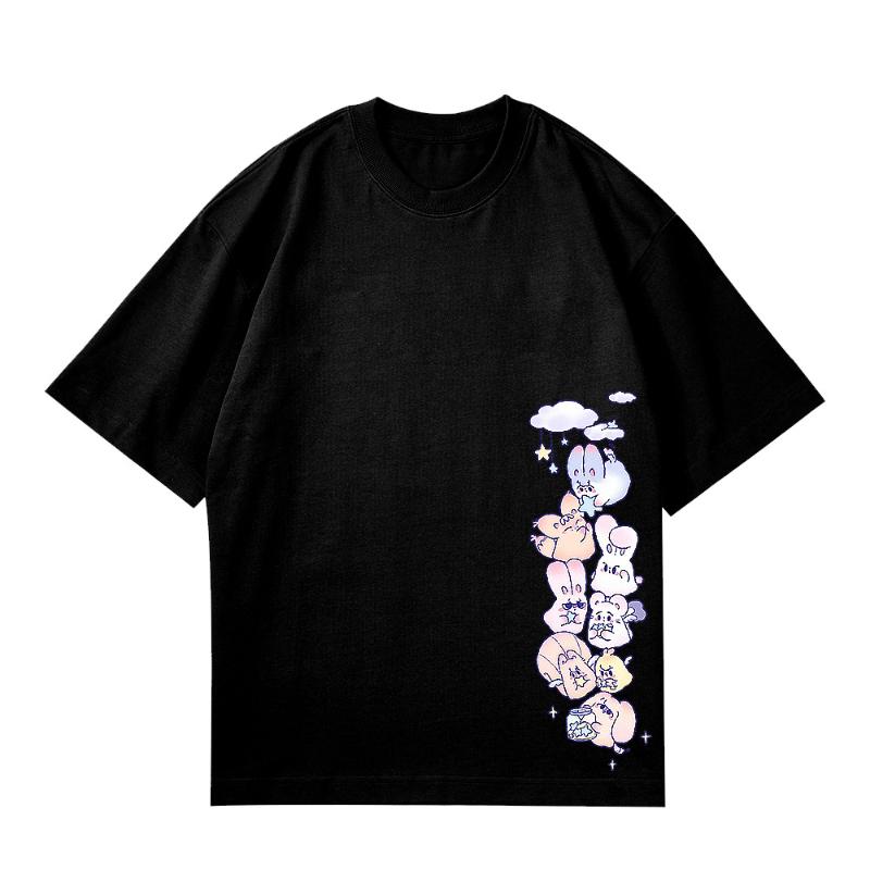 KPOP Konzert Peripherie Kombination Peripherie Bedruckt Herren und Damen Kurzarm T-Shirt Baumwolle Locker