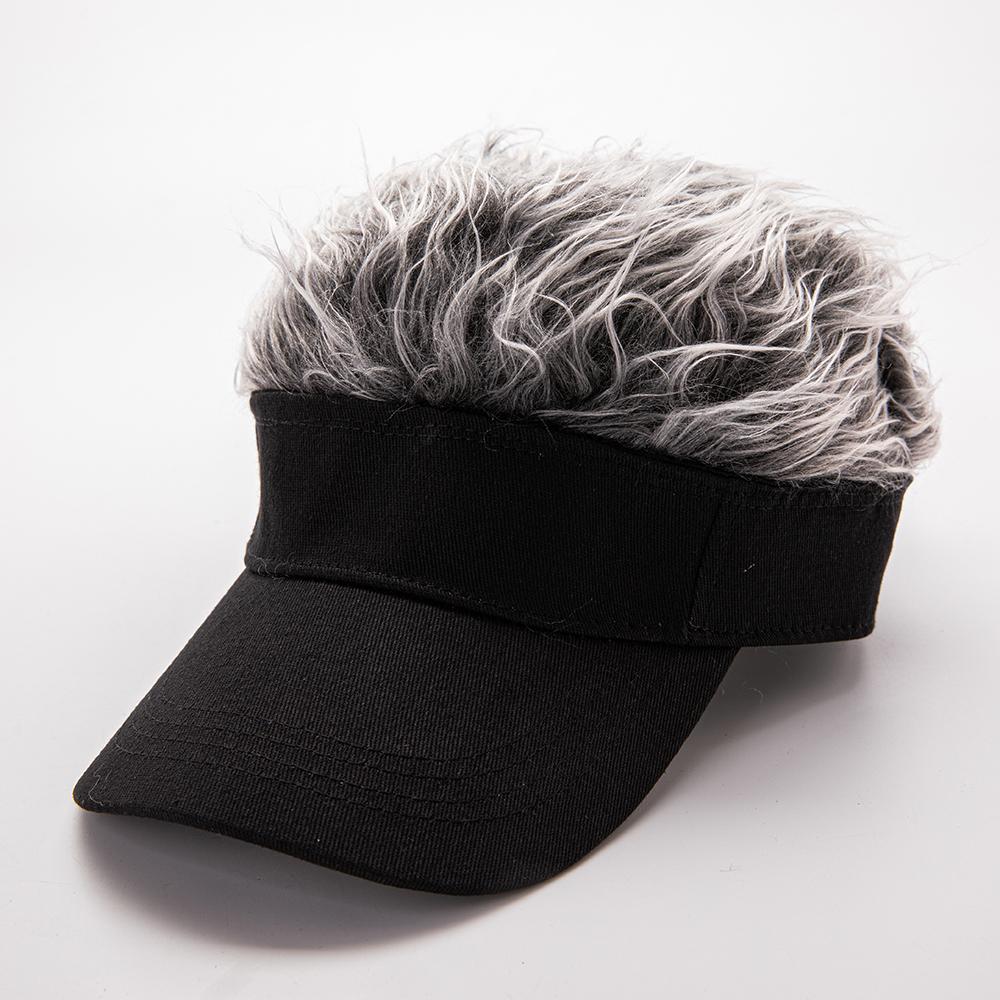 Adjustable sun wig hats for women and men, hip-hop sun visors