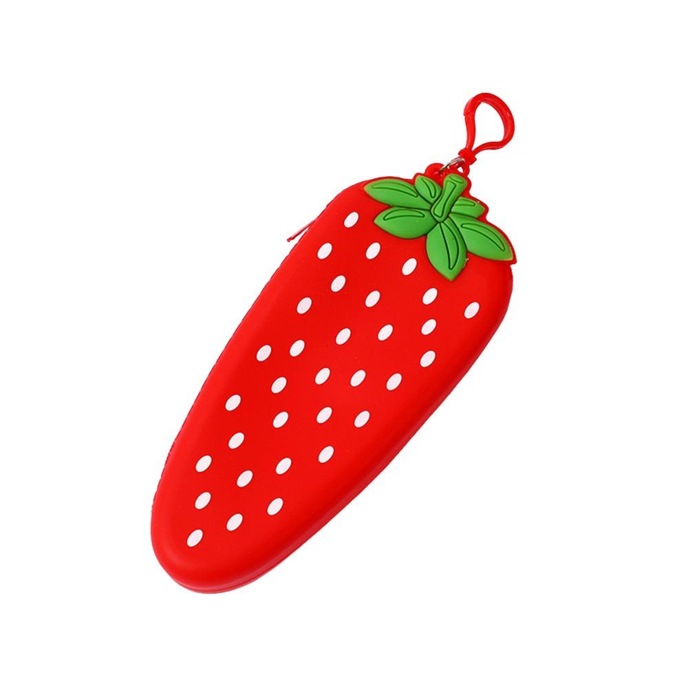 Simulated Fruit Pencil Case Silicone Stationery Pouch Portable Pen Bag  School Office