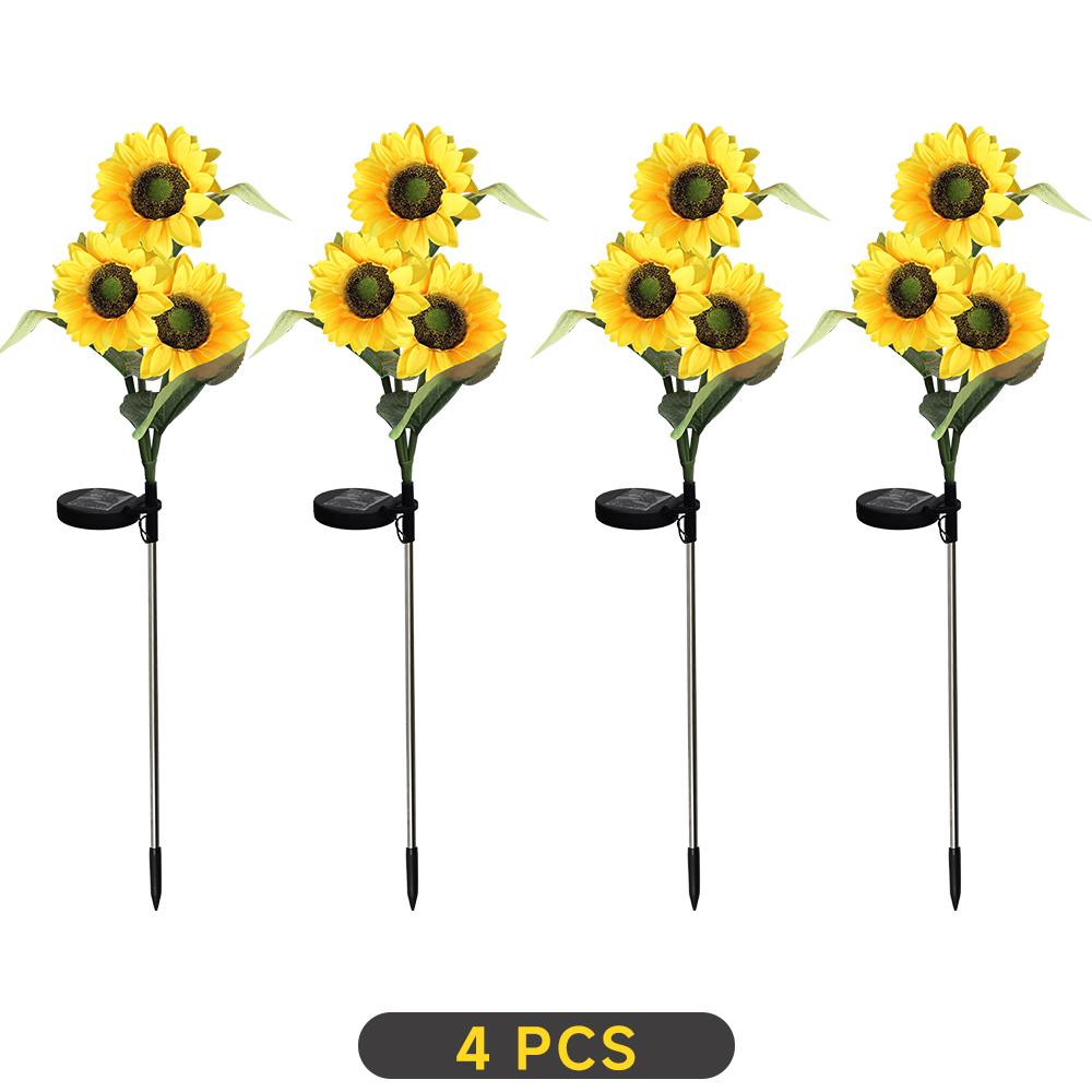 Solar Sonnenblumen Lichter Garten Simulationsblumen Außen Wasserdicht Erdspieß Licht Hinterhof Blumenbeet Gehweg Terrasse Veranda Dekor