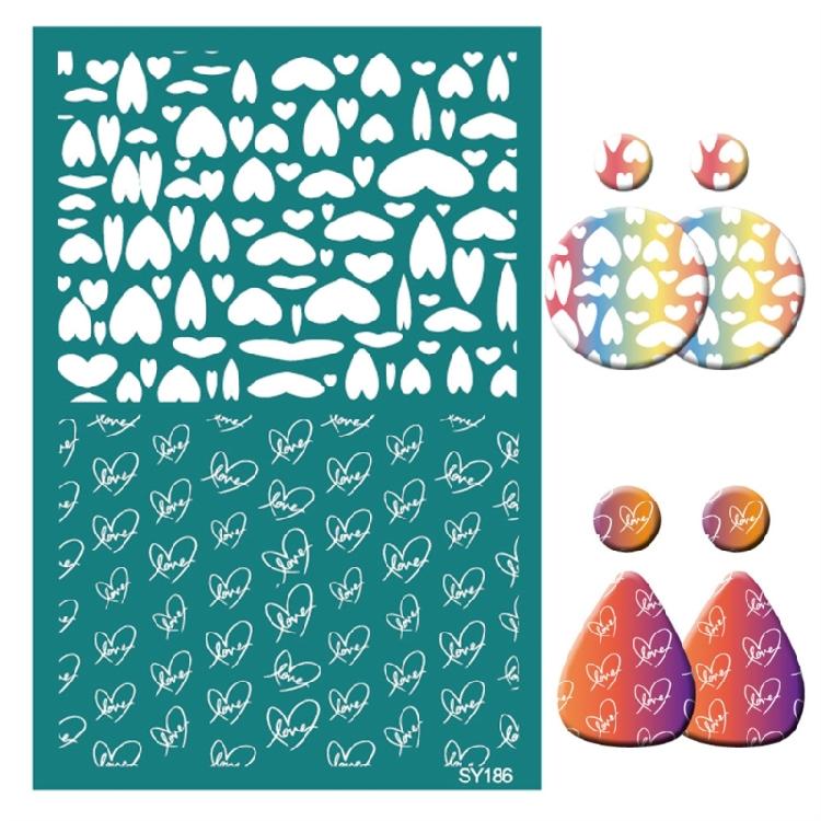 Valentines Day Silk Screen Stencils Reusable Earrings Screen Printing Stencils Lovely Heart Mesh Transfers Stencils