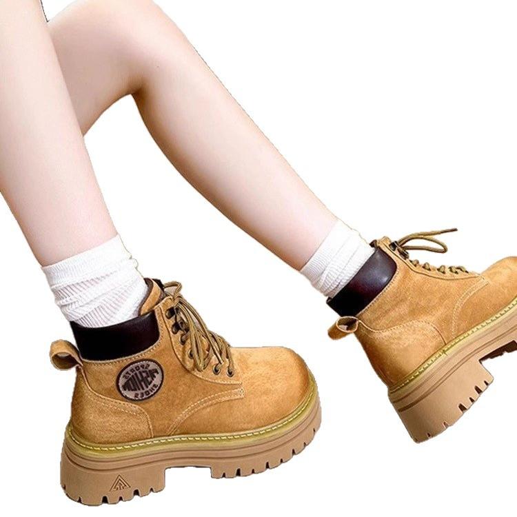 British Martin boots women's spring 2025 new retro heightening rhubarb boots thick-soled short boots tooling boots children